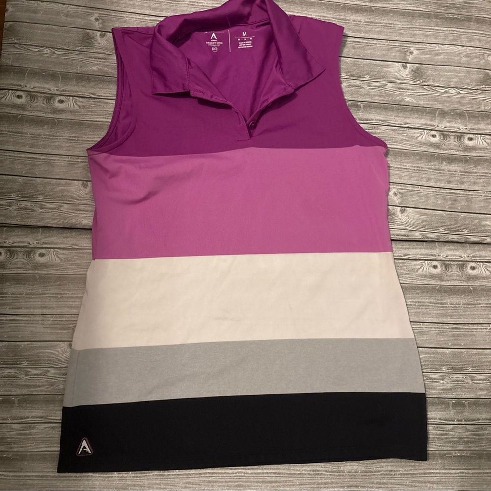 Antigua Women's Color Block Tank Top - Purple, Pink, White, Gray, and Black